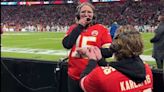 After proposing at Sunday’s game, Chiefs fan hugged KC Wolf before his fiancée