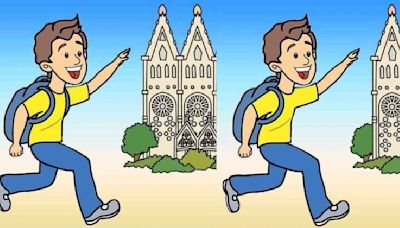 Spot the 3 differences between the boy marching to church in 12 seconds