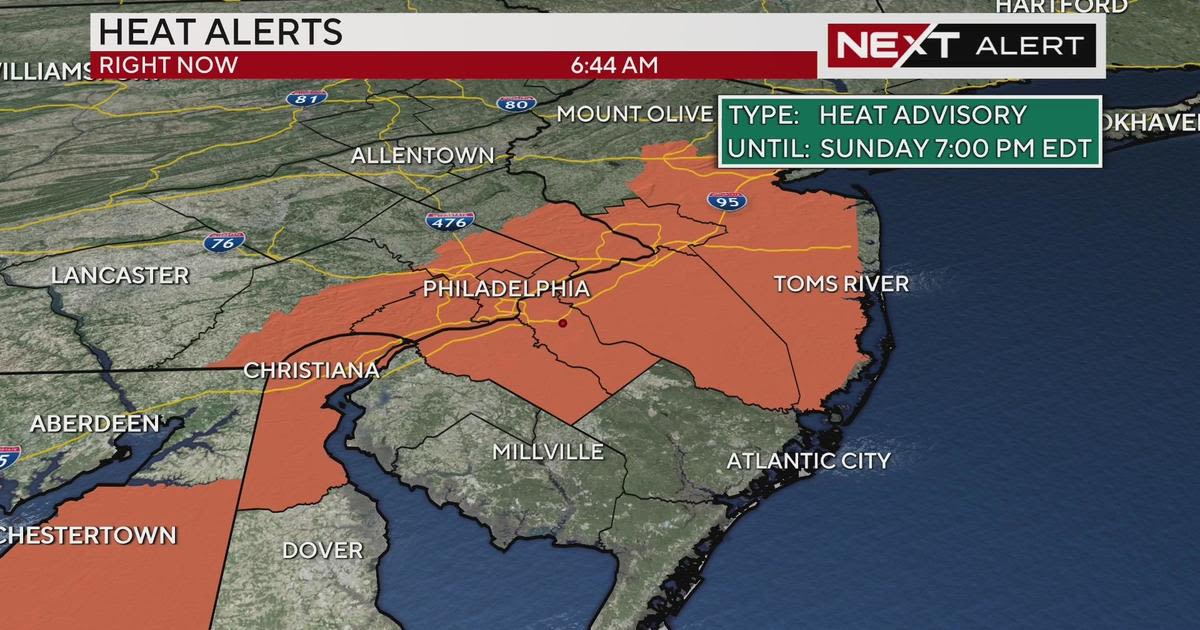 Philadelphia under heat advisory Sunday, more severe storms with strong winds and hail possible this afternoon