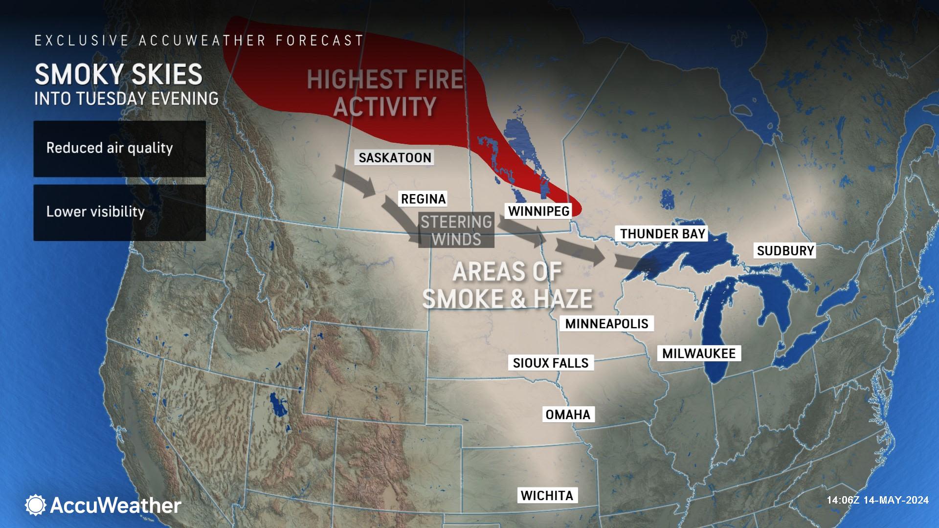 Air quality in several US states threatened by growing Canada wildfires: See map