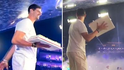 Watch Courtois bizarrely throw cake at fan in 'most random crossover of 2024'