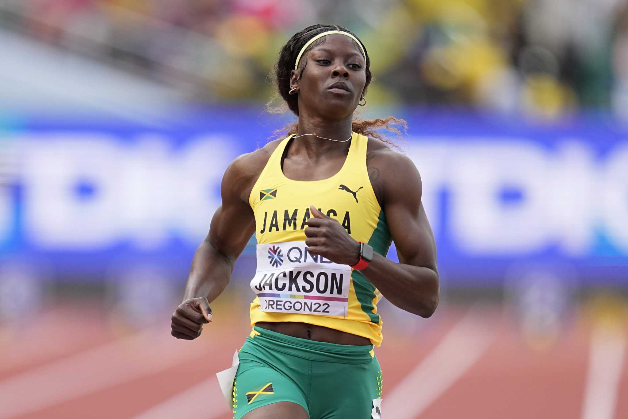 Jamaica's Shericka Jackson says she's out of the Olympic 100 meters and will focus on the 200