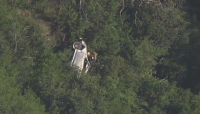 Rescue efforts underway after goes over side on Angeles Crest Highway