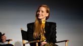 Jessica Chastain Plays With Vibrant Patterns in Hidden Heels at ‘Memory’ Film Screening