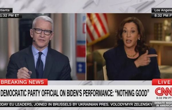 Exasperated Kamala Harris Spars With Anderson Cooper Over Joe Biden’s Debate Performance | Video