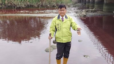 清水大排變紅水綿延2公里 竟是民眾隨意棄置紅色水性漆所致