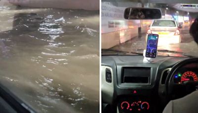 Mumbai Rains: Approach Road To CSMIA T2 Waterlogged, Vehicles Make Way Through Flooded Tunnel; Video Viral