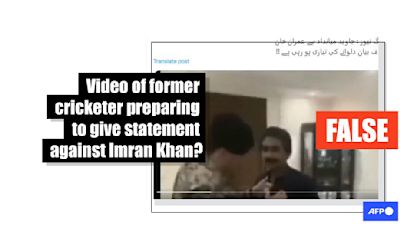 Clip shows Pakistani cricketing great Miandad ahead of flag ceremony, not 'about to speak against ex-PM Khan'