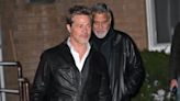 Brad Pitt and George Clooney Reunite, Sport Matching Outfits on Set of 'Wolves' Movie