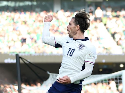 Jack Grealish fires for England in their 2-nil win over the Republic of Ireland