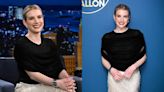 Emma Roberts Channels the Black and White Trend... and Lace Maxiskirt on ‘Tonight Show Starring Jimmy Fallon’