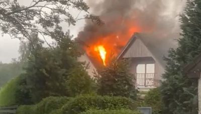 House in Aviemore goes up in flames after being struck by lightning