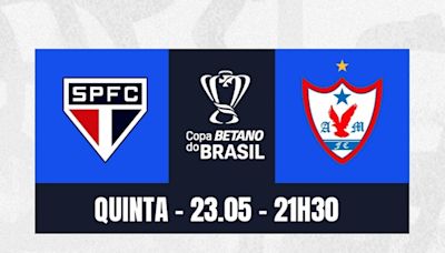 São Paulo x Águia de Marabá ao vivo: horário e onde assistir à Copa do Brasil