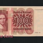 【Louis Coins】B140-NORWAY--1986挪威紙幣100 Kroner