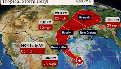 Beryl getting reorganized; expected to strengthen before striking Texas