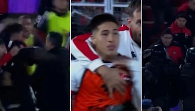 Golpes de puño entre los planteles, amenazas y un alambrado que cedió: así fue la batalla campal en Newell’s-Riestra por la Copa Argentina