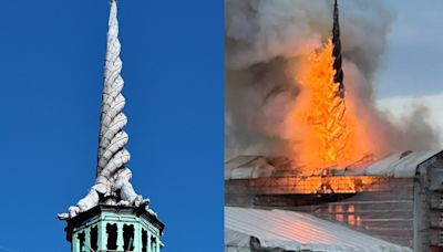 挺過4世紀！丹麥首都古蹟火舌竄天燒毀 2天後「碰一聲」外牆倒塌 | 蕃新聞
