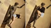 Autoridades italianas critican a una turista que "imitó actos sexuales" en una estatua de Baco en Florencia
