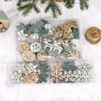 ��節日裝飾��耶誕節裝飾品木質彩繪鏤空聖誕樹DIY小配件24片裝小木牌-慧友芊家居