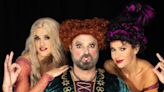 Amanda Holden, Ashley Roberts, and Jamie Theakston dress up as the Sanderson Sisters for Halloween