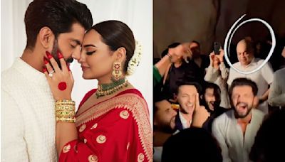 Sonakshi Sinha's hubby Zaheer Iqbal grooves to SRK's song with Huma, Aayush at reception, but it's the mystery man who has our attention; WATCH