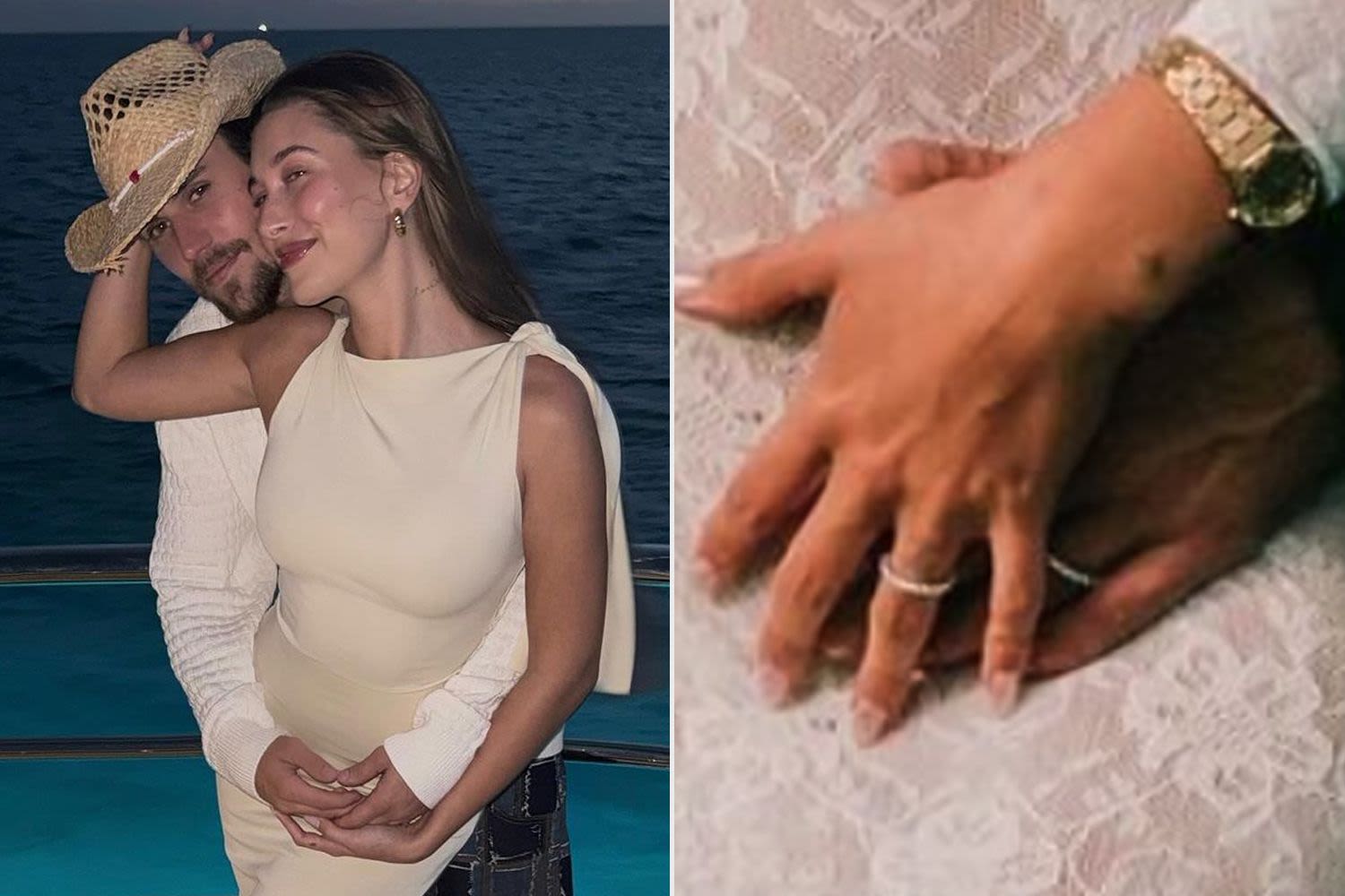 Justin and Hailey Bieber Wore Diamond Tiffany Wedding Bands When Announcing Pregnancy