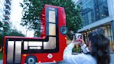 Commuters stunned after spotting a full size London bus folded in half