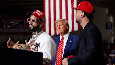 Vídeo | Los cantantes de reguetón Anuel AA y Justin Quiles apoyan a Trump en Pensilvania