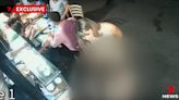 CCTV shows moment member of Paris 'rape gang' grabs victim in kebab shop