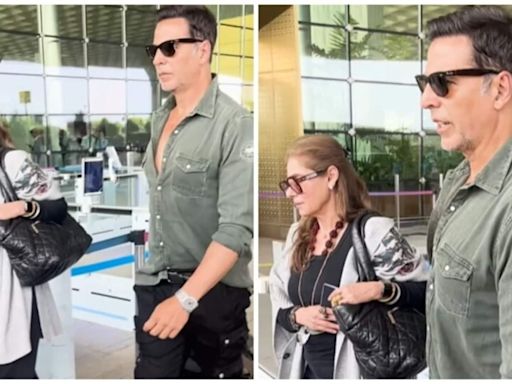 Akshay Kumar leaves for London after casting 1st vote as Indian citizen in Lok Sabha elections; Dimple Kapadia joins him
