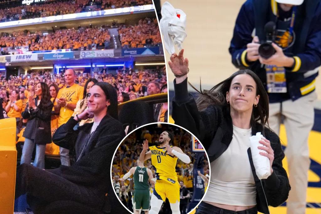 Caitlin Clark got Pacers fans fired up before Tyrese Haliburton led wild overtime win over Bucks