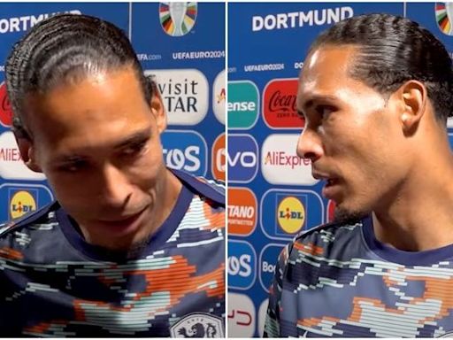 Virgil van Dijk hits back at reporter & storms out of interview for question after England loss