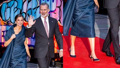 Queen Letizia of Spain Walks the Red Carpet in Carolina Herrera Slingbacks With King Felipe in Amsterdam