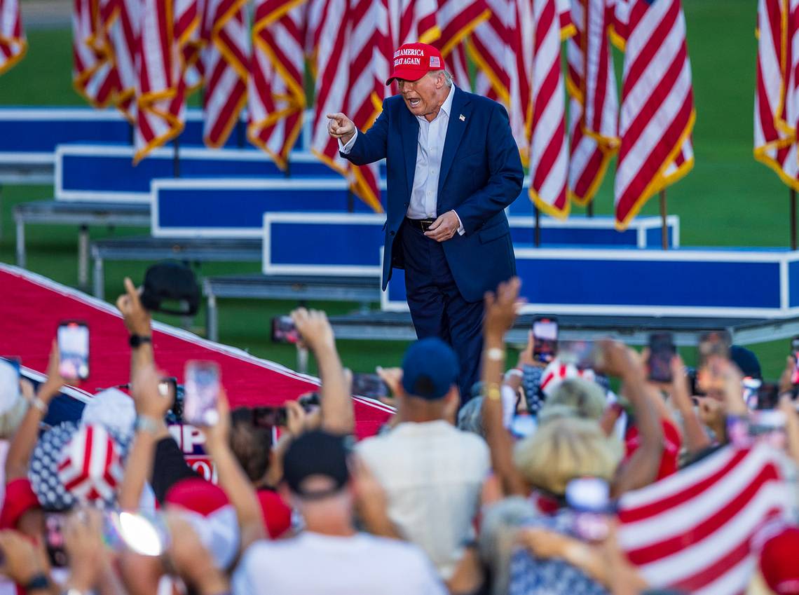 Cocky Trump struts at Doral political rally: ‘It doesn’t matter who they nominate’