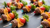 Kick off your summer cookout with turkey meatball appetizer served on skewers