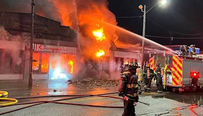 Cleveland businesses go up in flames in blaze that hospitalized firefighter