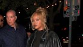 Rihanna Debuts New Golden Blonde 'Do While Wearing the Coolest Drop Waist Leather Jacket