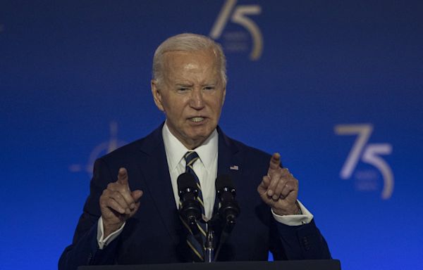 Ukraine-Russia war latest: Biden hits out at Putin in Nato summit speech after ‘hell of attack’ on Kyiv hospital