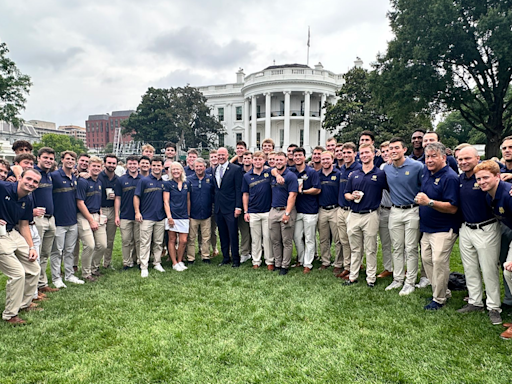 Notre Dame men's lacrosse visits White House to celebrate National Championship