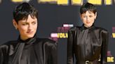 Emma Corrin Favors Bold Shoulders in Satin Saint Laurent Dress for ‘Deadpool & Wolverine’ Fan Event in Berlin