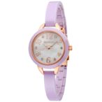MANGO 俏麗柔和晶鑽陶瓷時尚腕錶-白x薰衣草紫/25mm