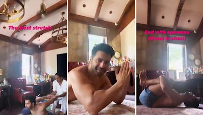 Seek inspiration from Varun Dhawan’s yoga session