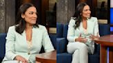 Rep. Alexandria Ocasio-Cortez Suits Up in Tahari ASL for ‘The Late Show With Stephen Colbert,’ Talks Student Debt Relief
