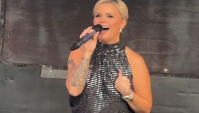 Kerry Katona risks reigniting feud with Atomic Kitten as she sings hits on stage