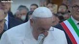 Pope Francis cries for Ukraine war victims during address in Rome