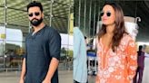 Vicky Kaushal's black kurta look and Triptii Dimri's vibrant orange chikankari set give us cues on how to ace ethnic wear at airport
