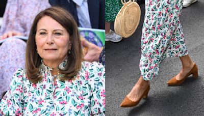 Carole Middleton Takes Wimbledon Championships 2024 in Striking Brown Suede Pumps