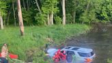 Five rescued after car drove into Springfield pond