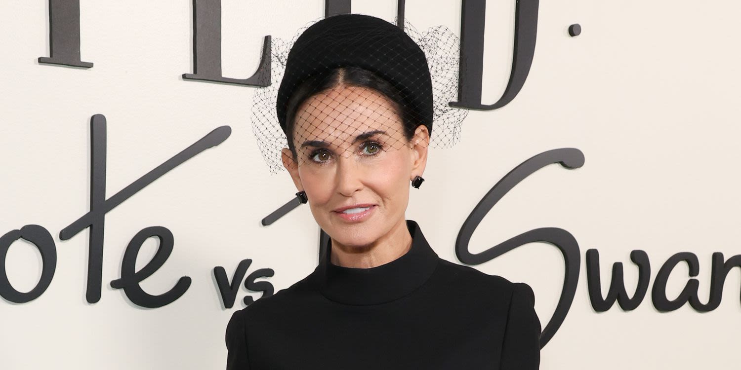 Demi Moore Channeled Jackie O. in an All-Black Outfit, Hat, and Veil