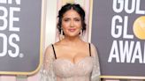 Salma Hayek Stops Red Carpet Traffic in Custom Corset Gucci Gown at the 2023 Golden Globes